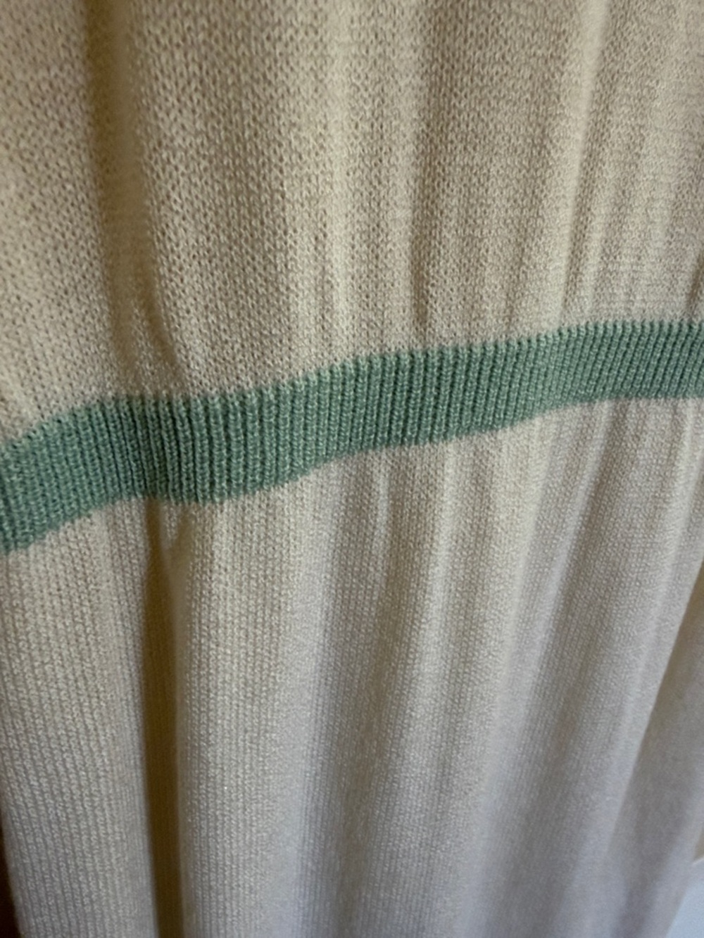 Laura by Alysia Cream Dress with Mint Trim Accents vintage - Picture 4 of 6